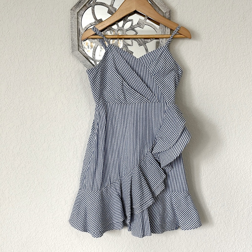 Rare Editions • Seersucker Ruffle Dress